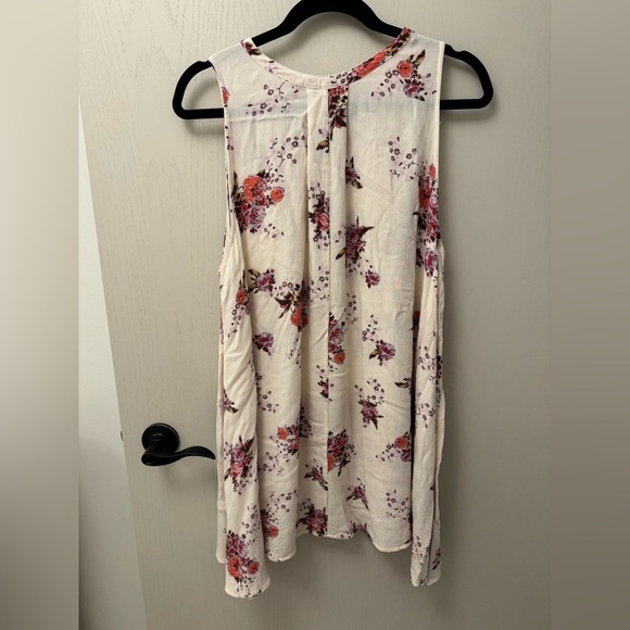 Free People Tree Swing Cream Floral Mini Dress Size S w Purple Flowers Boho - Picture 7 of 9